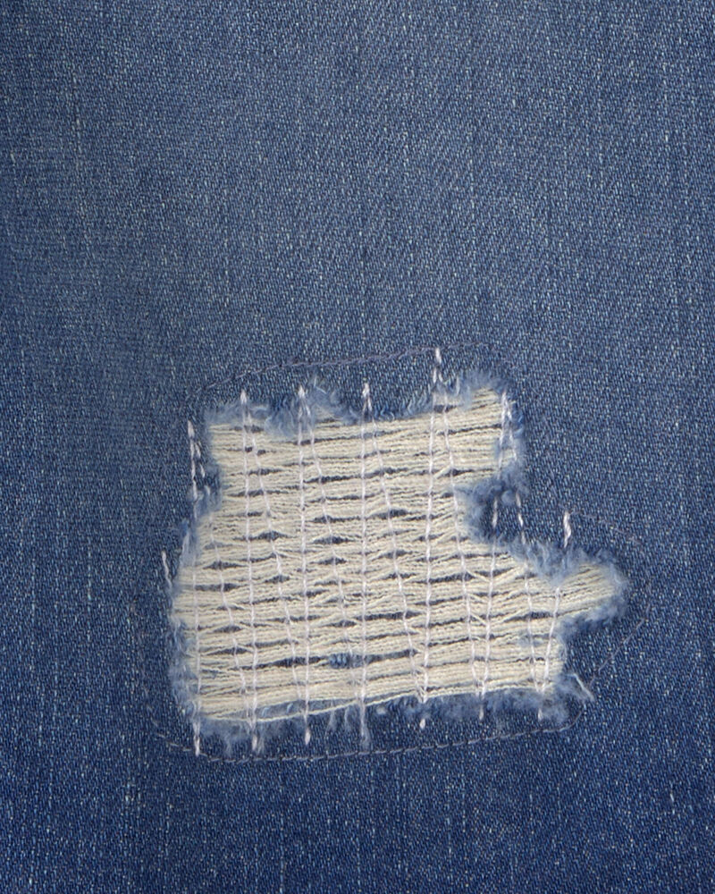 Girls Frayed Denim Skimmer Shorts - Dark Wash, image 3 of 4 slides
