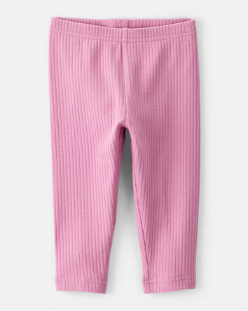 Baby Girl Ribbed Leggings, 