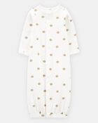 Baby Preemie Snail Cotton Sleeper Gown, image 1 of 6 slides