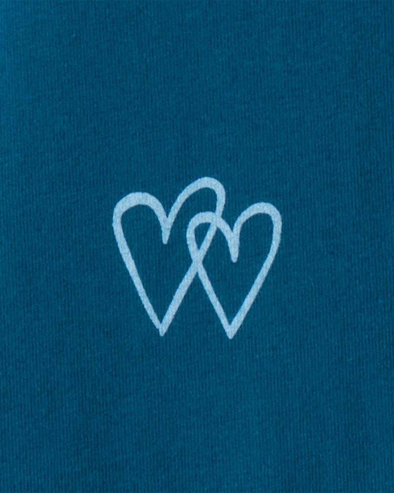 Girls Heart Floral Pull-On Stretch Leggings - Blue, image 3 of 4 slides