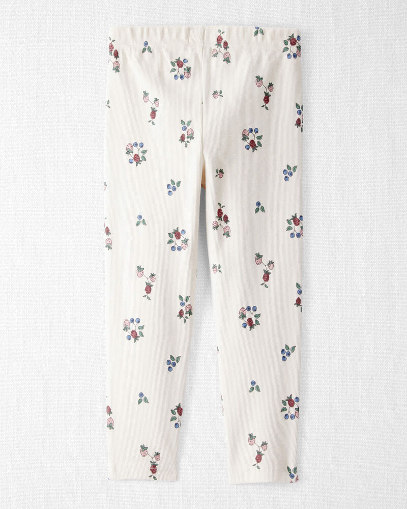 Tout-petit Pantalon en coton biologique côtelé à imprimé Berry Blossom, image 2 sur 6 diapositives