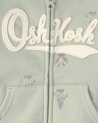 Baby Girl Floral Long-Sleeve Hoodie - Green, image 2 of 3 slides