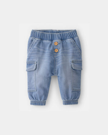 Baby Boy Denim Cargo Pocket Jogger - Light Wash, 