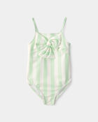 Toute-petit fille - Maillot de bain 1 pi&egrave;ce &agrave; rayures - Vert/Ivoire, image 1 sur 3 diapositives