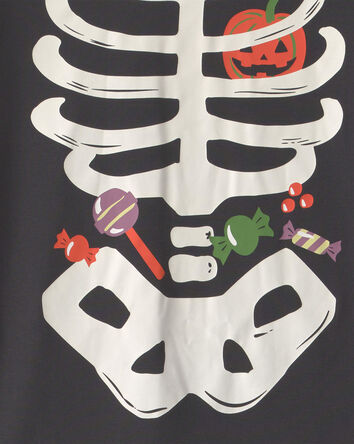 Adult 2-Piece Halloween Skeleton 100% Cotton Snug Fit Pyjama Set - Black, 