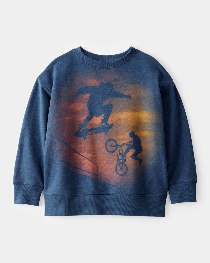 Kid BMX Skater Graphic Pullover, image 1 of 3 slides
