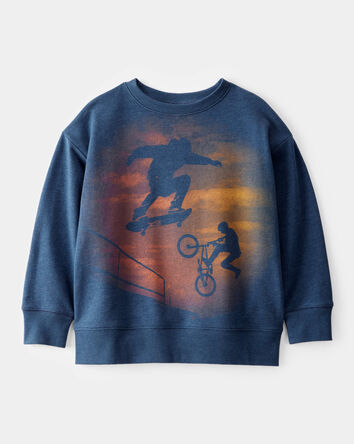 Kid BMX Skater Graphic Pullover, 