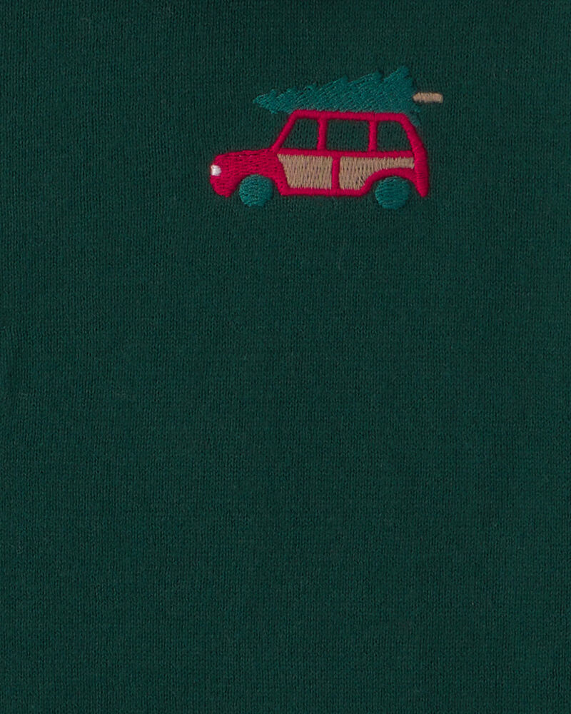 Boys Car Polo Sweater - Olive Green, image 2 of 3 slides