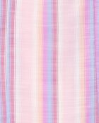 Enfant Robe en popeline rayée - Rose, image 3 sur 4 diapositives
