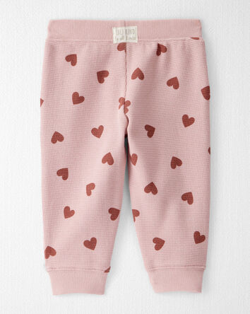 Baby Waffle Knit Set Made with Organic Cotton in Heart Print, 