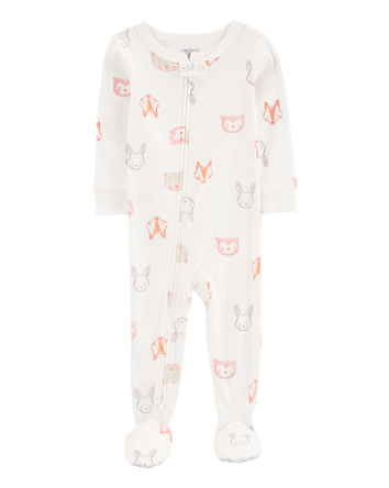 Toddler 1-Piece Animals 100% Snug Fit Cotton Footie Pyjamas, 