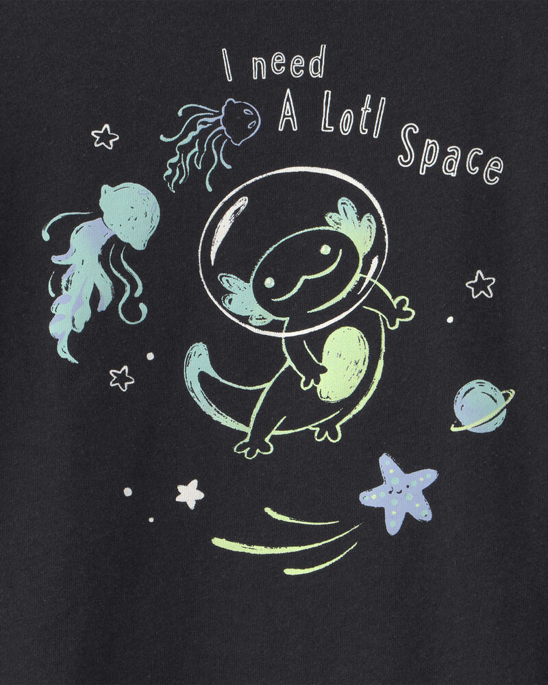 Tout-petit gar&ccedil;on - T-shirts &agrave; imprim&eacute; Axolotl dans l&rsquo;espace - Noir, image 2 sur 2 diapositives