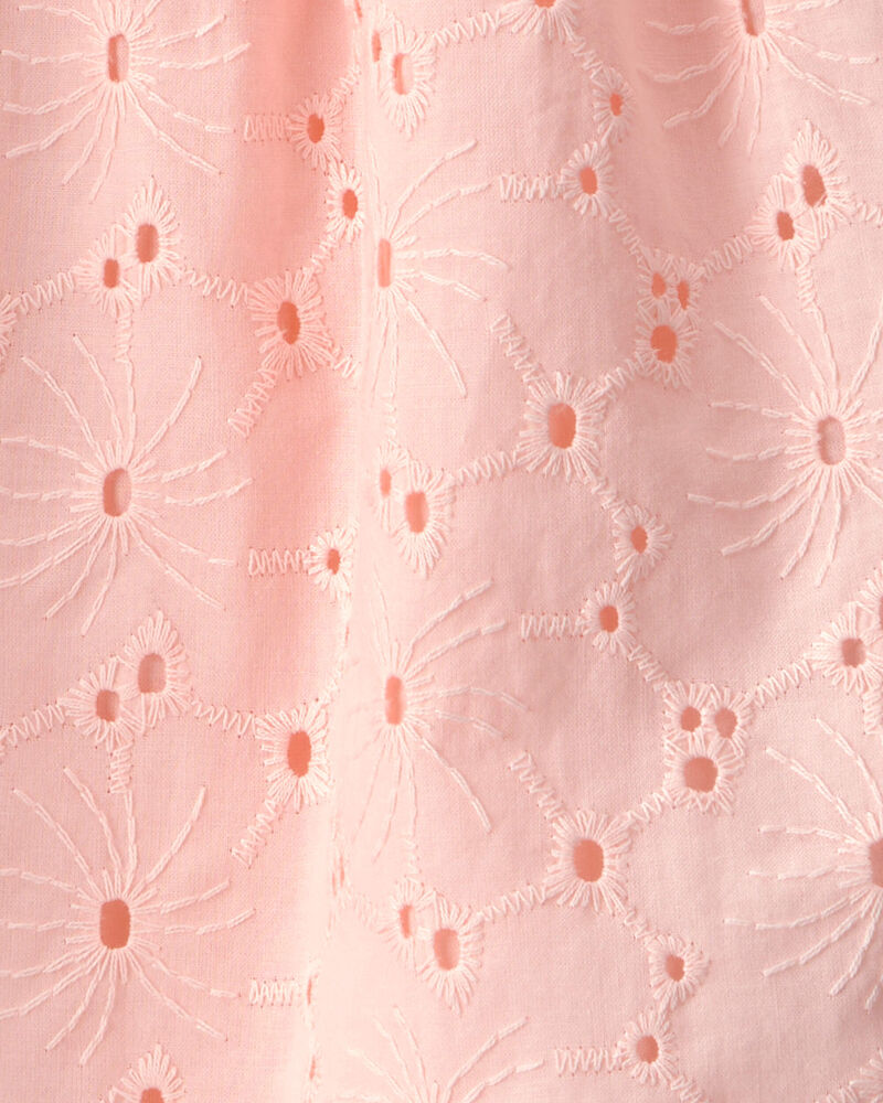 Baby Girl Short-Sleeve Eyelet Dress - Pink, image 4 of 5 slides
