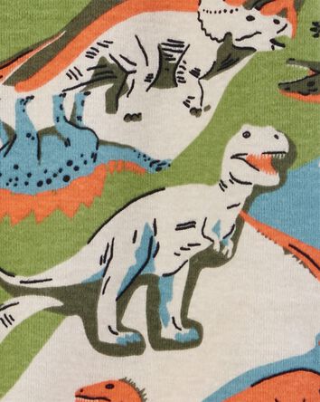 Pyjama 1 pièce sans pieds en coton ajusté à imprimé de dinosaure, 