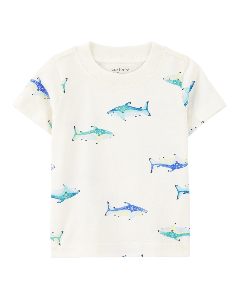 Baby 2-Piece Shark Tee & Shortall Set - Grey, image 4 of 6 slides
