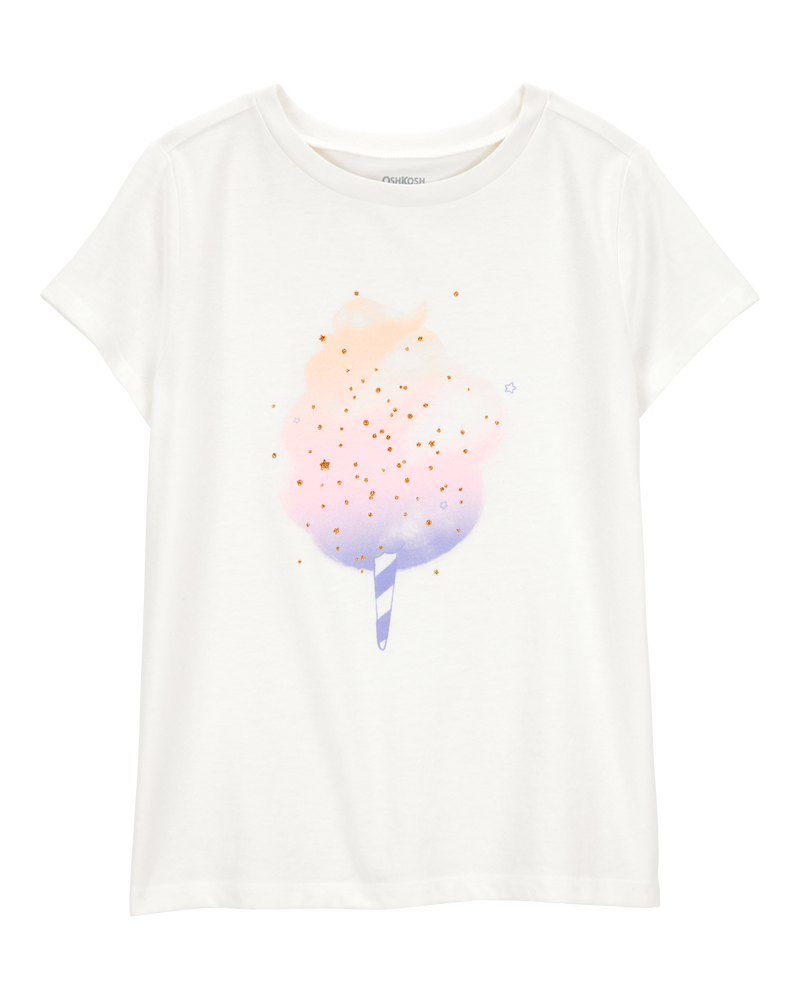 Kid Cotton Candy Short-Sleeve Graphic Tee - Ivory, image 1 of 2 slides