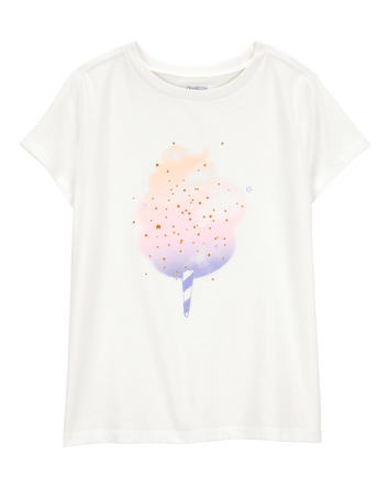 Kid Cotton Candy Short-Sleeve Graphic Tee - Ivory, 