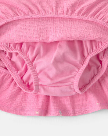 B&eacute;b&eacute; fille - Ensemble 2 pi&egrave;ces haut et jupe-short &agrave; fleurs - Rose, 