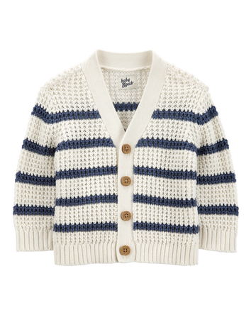 Baby Striped Button-Front Sweater Knit Cardigan, 