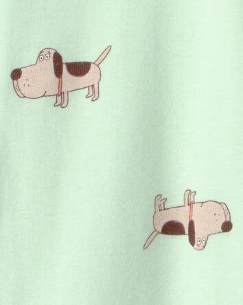 Toddler Dog 100% Cotton Snug Fit 1-Piece pyjama - Green, 