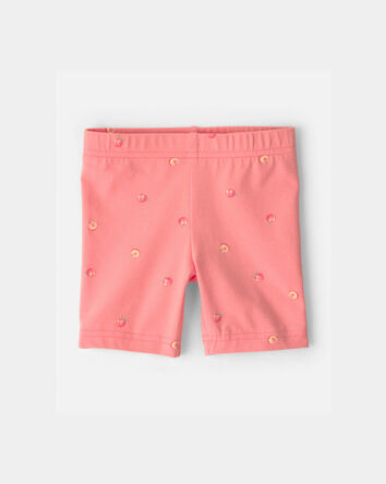 Tout-petit fille - Short de cycliste &agrave; motif de p&ecirc;ches - Corail, 