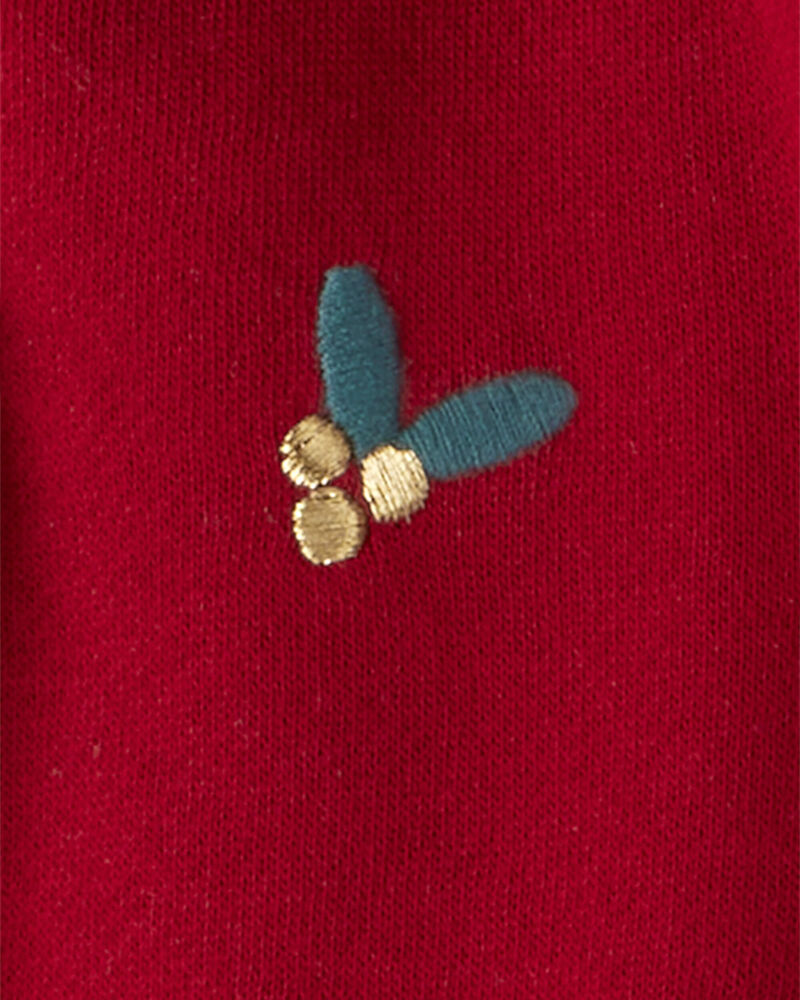 Baby Girl 3-Piece DayDream Fleece Floral Long-Sleeve Bodysuit & Pant Set - Red, image 3 of 5 slides