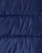 Baby Hooded Puffer Jacket - Navy Blue, image 4 of 4 slides