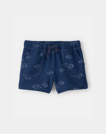 B&eacute;b&eacute; gar&ccedil;on - Shorts en Jersey bouclette - Bleu, 
