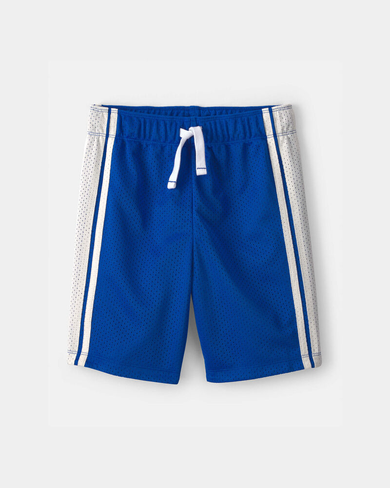 Boys Striped Mesh Active Shorts - Blue, image 1 of 5 slides