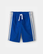 Boys Striped Mesh Active Shorts - Blue, image 1 of 5 slides