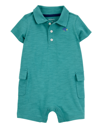 Baby Polo Cotton Romper, 