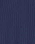 Baby Boy Thermal Long-Sleeve Hooded Bodysuit - Navy Blue, image 2 of 3 slides