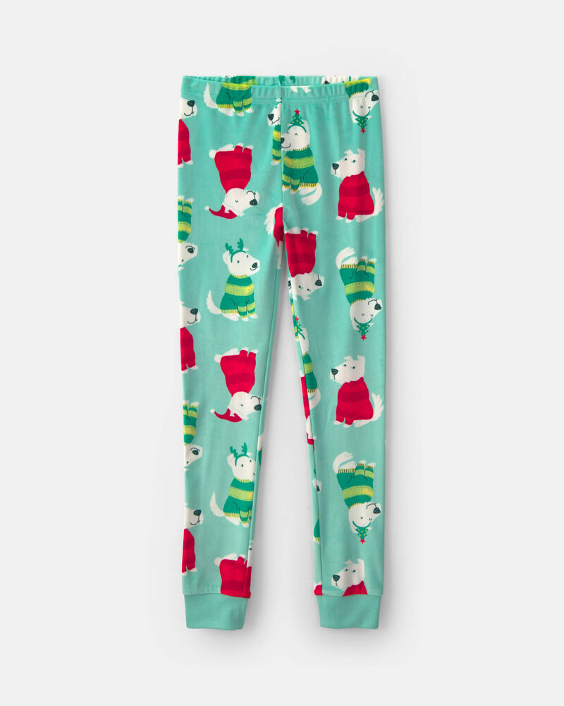 Kids 2-Piece Christmas DreamPlush Snug Fit Pyjama Set - Green, image 2 of 4 slides