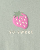Toddler Girl Strawberry Graphic Tee - Green, image 3 of 4 slides