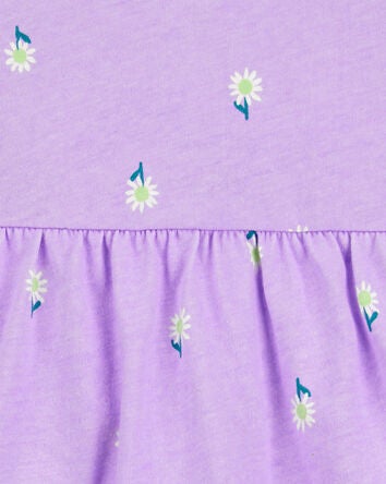 Baby Floral Bodysuit Dress - Purple, 