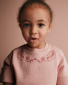 Tout-petit fille - T-shirt &agrave; coupe asym&eacute;trique et manches chauve-souris - P&ecirc;che, image 1 sur 5 diapositives