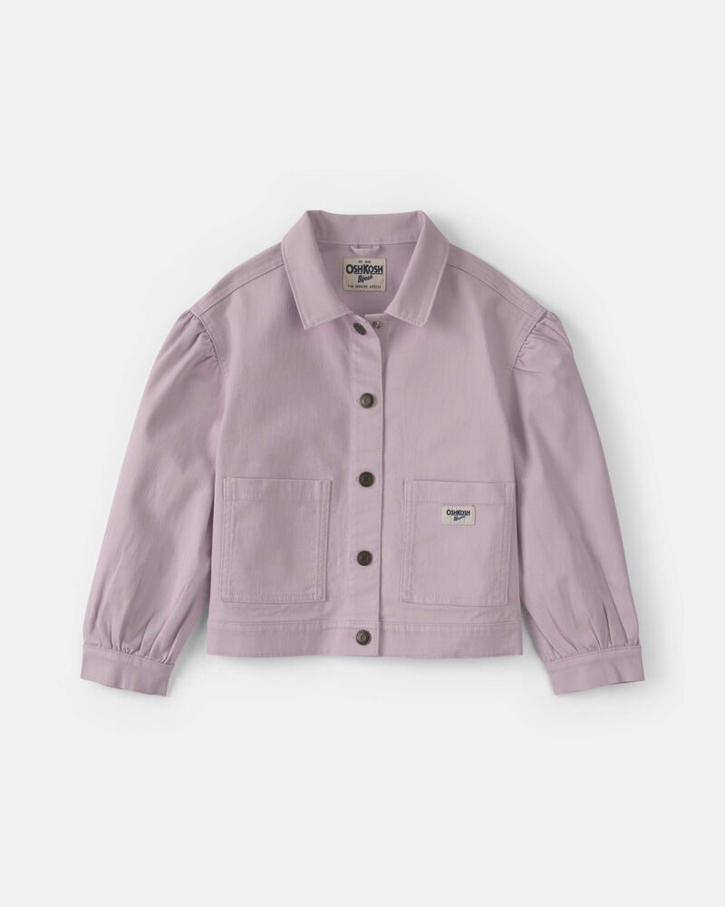 Girls Twill Bomber Jacket - Purple, image 1 of 7 slides