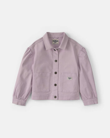 Filles - Blouson de style aviateur en serg&eacute; - Mauve, 