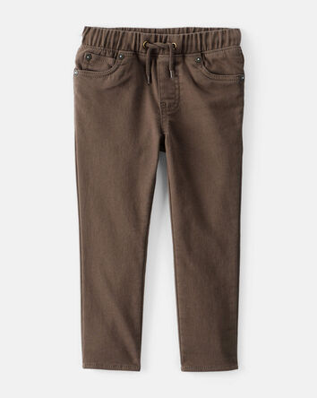 Tout-petit garçon - Pantalon mode à enfiler en coton - Brun, 