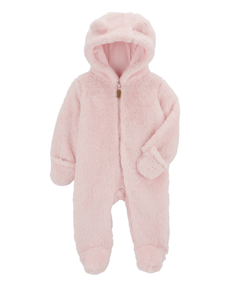 Baby Hooded Sherpa Jumpsuit, image 2 of 4 slides