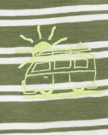 Toddler Striped Woven Short-Sleeve Tee, 