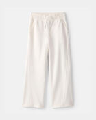 Filles - Pantalon &agrave; jambe large en jersey bouclette - Ivoire, image 1 sur 3 diapositives