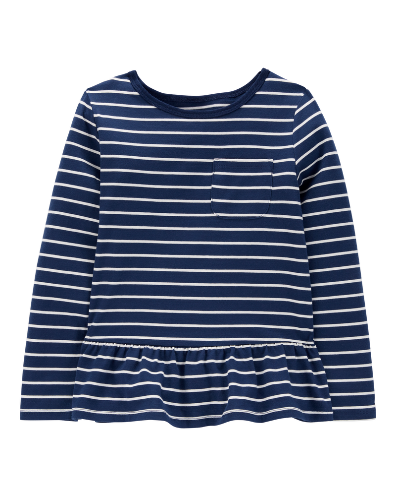 Kid Striped Peplum Top, image 1 of 3 slides
