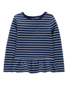 Kid Striped Peplum Top, image 1 of 3 slides