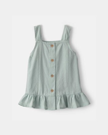 Toddler Girl Button-Down Peplum Tank Top - Green, 