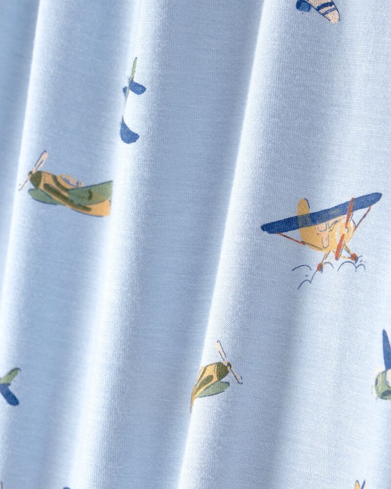 Tout-petit gar&ccedil;on - Ensemble 2 pi&egrave;ces pyjama PurelySoft &agrave; fermeture &agrave; glissi&egrave;re 2 sens, avion - Bleu, image 5 sur 5 diapositives