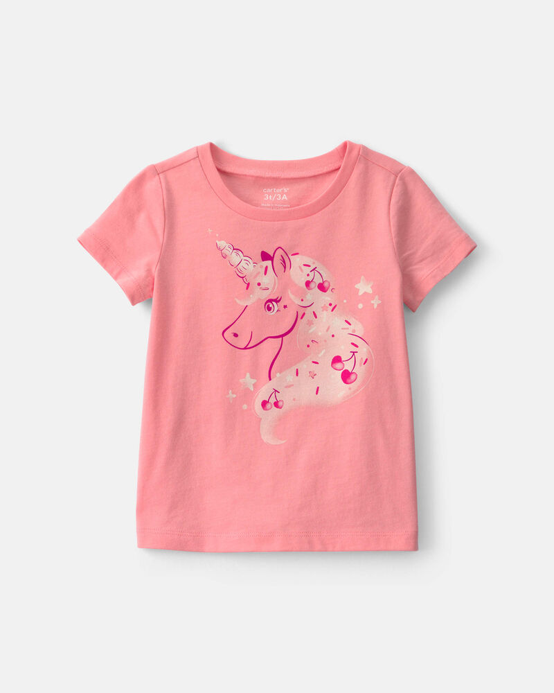 Toddler Girl Unicorn Graphic Tee &ndash; Pink, image 1 of 3 slides