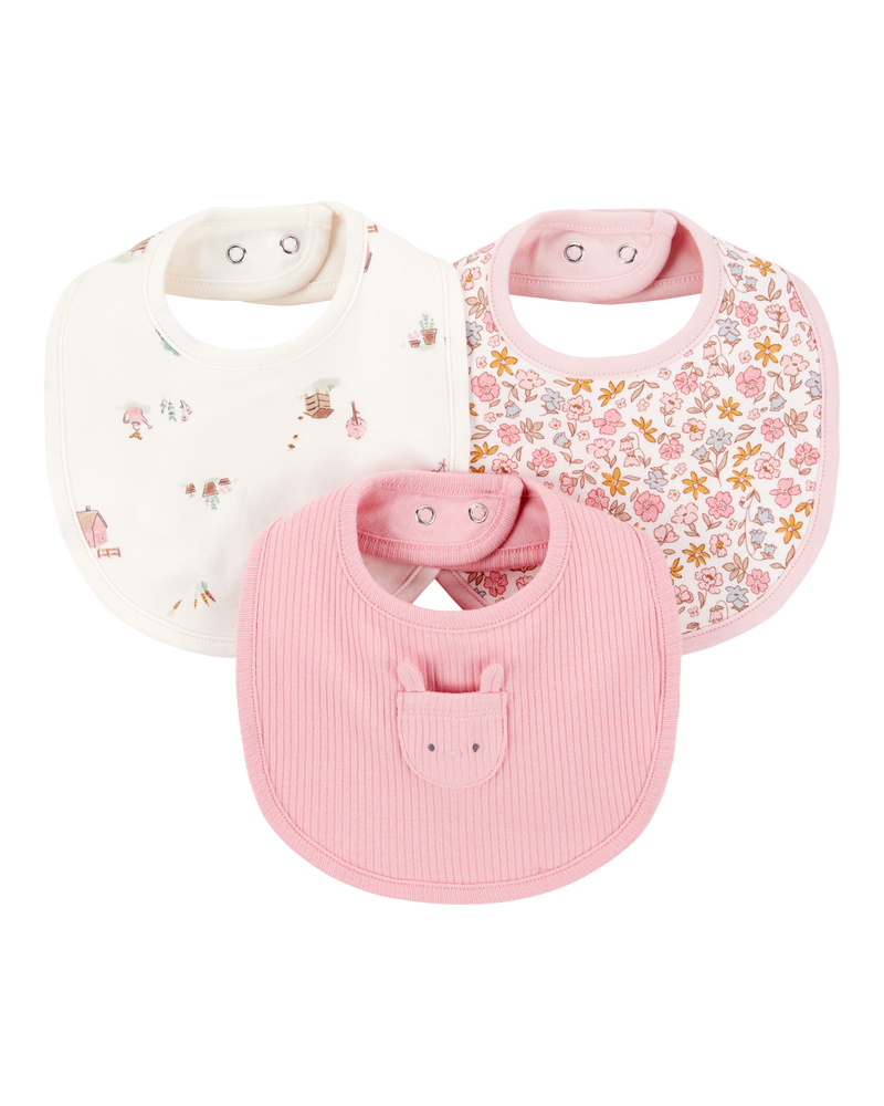 Baby 3-Pack Floral Bibs, image 1 of 4 slides