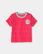 Tout-petit gar&ccedil;on - T-shirt &agrave; rayures - Rouge, image 1 sur 3 diapositives