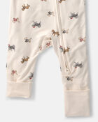 Baby Dog PurelySoft&trade; 2-Way Zip Sleep & Play Pyjamas - Cream, image 4 of 9 slides